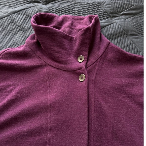 Columbia Womens XL Violet Funnel Neck Button Wrap Jacket Sweater Plum - Picture 4 of 8
